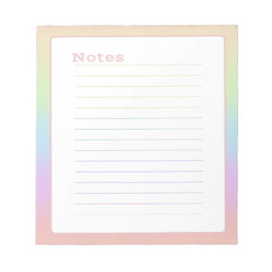 Bloco De Notas Arco-íris Pastel Minimalista