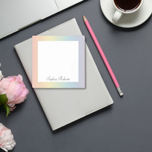 Bloco De Notas Arco-íris Pastel Nome Personalizado  (Criador carregado)