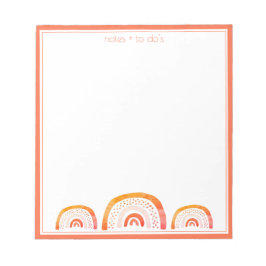 Bloco De Notas Arco-íris Personalizado de Aquarela Laranja Fofa F