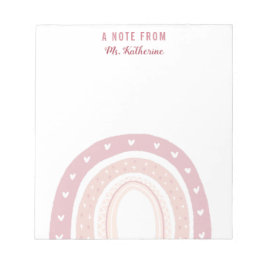 Bloco De Notas Arco-Íris Rosa Pastel Boho