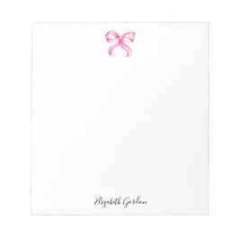 Bloco De Notas Arco Rosa Coquette Aquarela Fofo Nome Personalizad