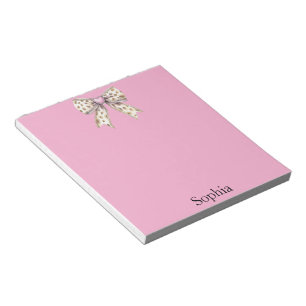 Bloco De Notas Arco Rosa Leopard Girly