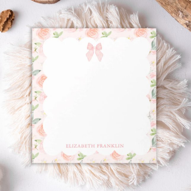 Bloco De Notas Arco Rosa Personalizado - Papel de Carta Floral pa (Criador carregado)