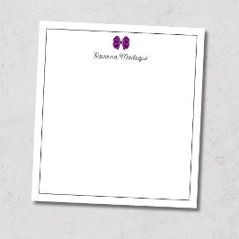 Bloco De Notas Arco Roxo Ameixa Borda Script Nome Personalizado S