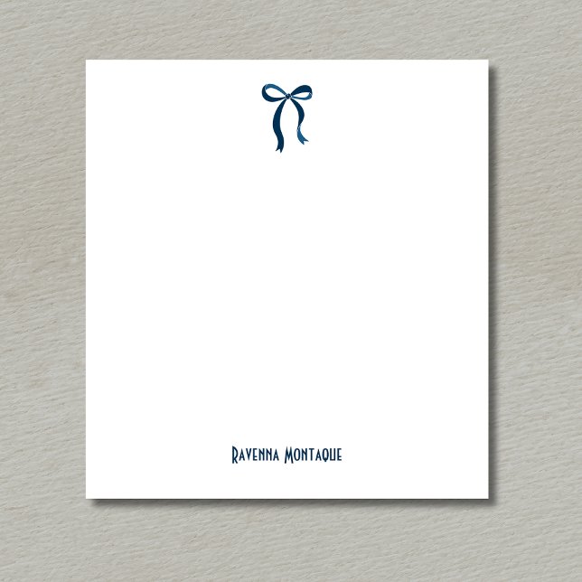 Bloco De Notas Arco Simples Azul Prussiano Script Nome Personaliz (Criador carregado)
