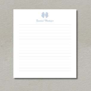 Bloco De Notas Arco Simples Dusty Blue Script Nome Personalizado