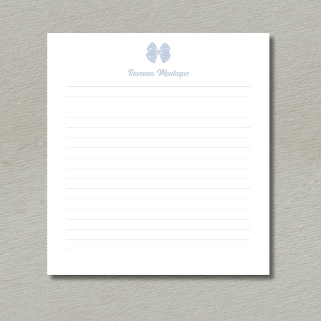 Bloco De Notas Arco Simples Dusty Blue Script Nome Personalizado  (Criador carregado)