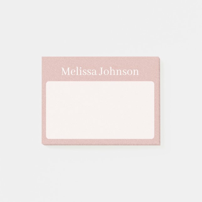 Bloco De Notas Areia Rosa Mole Personalizada (Frente)