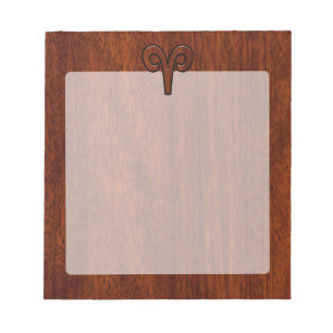 Bloco De Notas Aries assine Mahogany como impressão decor