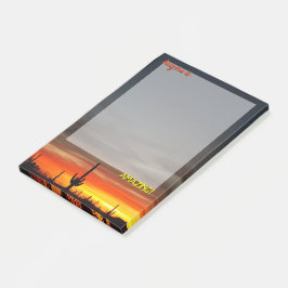 Bloco De Notas "Arizona é incrível!" Sonoran Desert Cactus Sunset