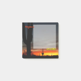 Bloco De Notas "Arizona é incrível!" Sonoran Desert Cactus Sunset
