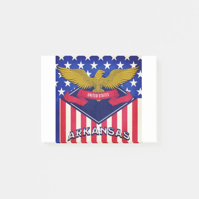 Bloco De Notas Arkansas USA Flag (Frente)