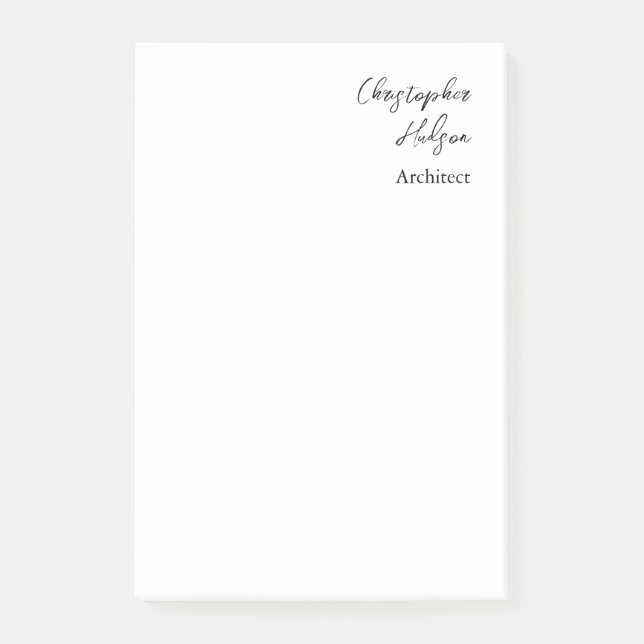 Bloco De Notas Arquiteto branco preto profissional espesso (Frente)