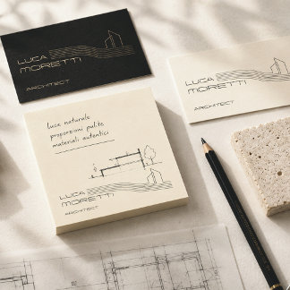 Bloco De Notas Arquiteto Preto Marfim Luxo Minimal Branded