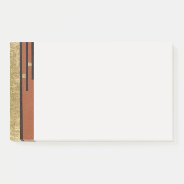 Bloco De Notas Art Deco em Dourado e Bege (Frente)