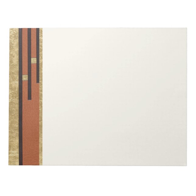Bloco De Notas Art Deco em Dourado e Bege (Frente)