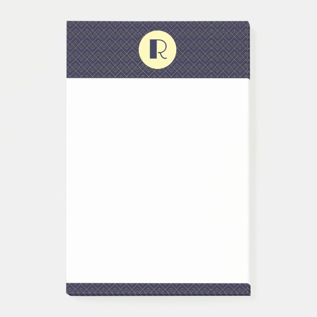 Bloco De Notas Art Deco Monograma (Frente)