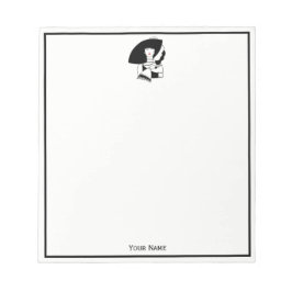 Bloco De Notas Art Deco Woman Em Big Hat Luva RL