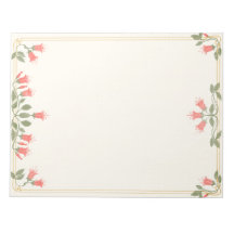 Bloco de Notas Art Nouveau com Bordas Florais em F