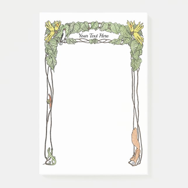 Bloco De Notas Art Nouveau Nature Themed - Watercolor (Frente)