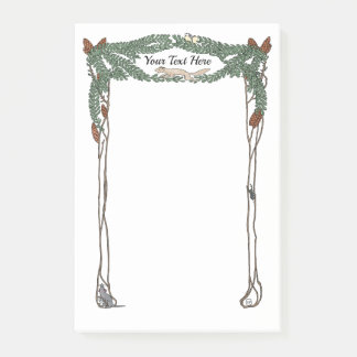 Bloco De Notas Art Nouveau Pine Cones Nature Tese Postar