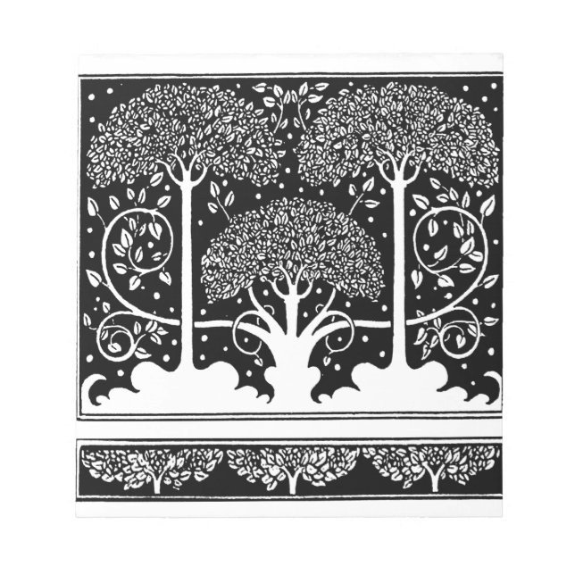 Bloco De Notas Art Nouveau Tree Beardsley Pattern (Frente)