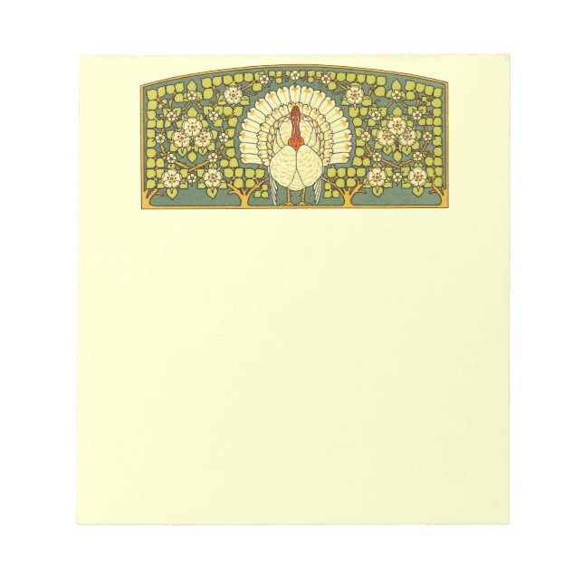 Bloco De Notas Art Nouveau Turquia com Flores (Frente)