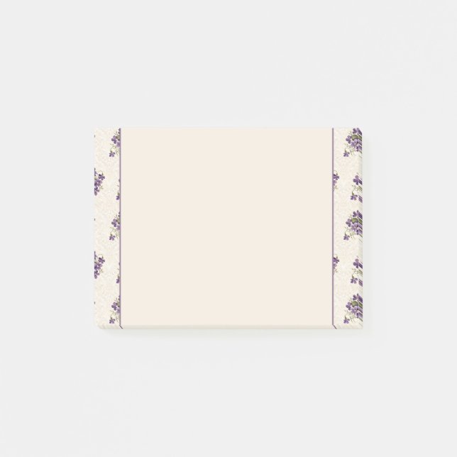 Bloco De Notas Art Nouveau Violet Floral Pattern (Frente)
