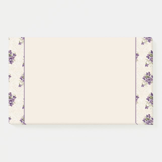 Bloco De Notas Art Nouveau Violet Floral Pattern (Frente)