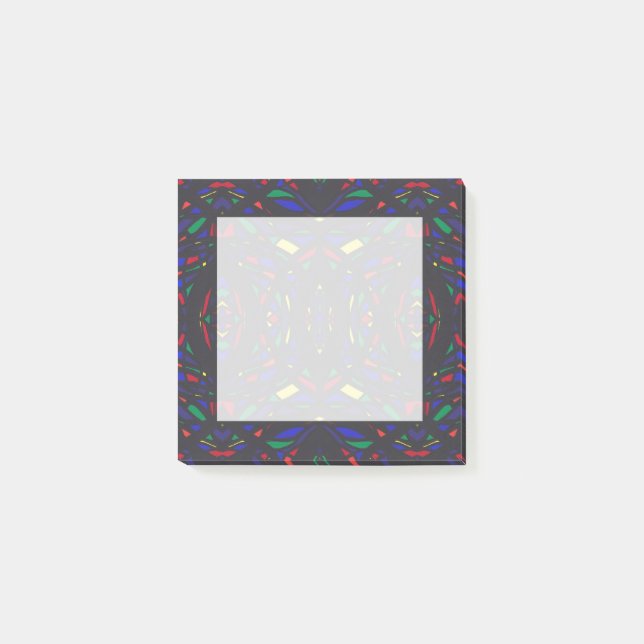 Bloco De Notas Arte Abstrata Acrílica Arco-íris Prismática (Frente)