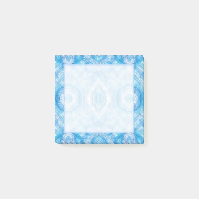 Bloco De Notas Arte Abstrata Aquarela Azul Claro Fé (Frente)