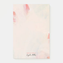 Arte Abstrata Floral Rosa Corado Nome Personalizad