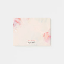 Arte abstrata floral rosa personalizada com nome