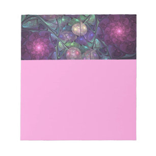 Bloco De Notas Arte abstrata fractal moderna colorida brilhante
