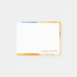 Bloco De Notas Arte abstrato Artística Amarela Azul