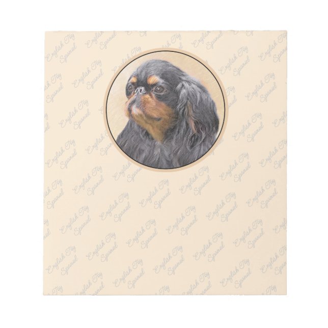Bloco De Notas Arte Animal Original Pintura Inglesa Toy Spaniel (Frente)