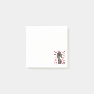 Bloco De Notas Arte bonito do teste padrão do cão e dos coraç