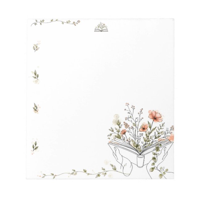 Bloco De Notas Arte Botânica de Livro em Linhas da Blooms (Frente)