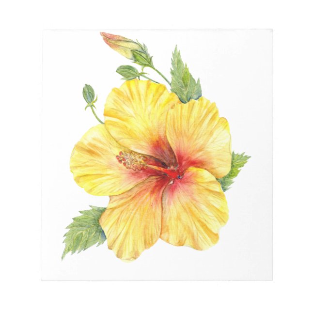 Bloco De Notas Arte Botânica Yellow Hibiscus (Frente)