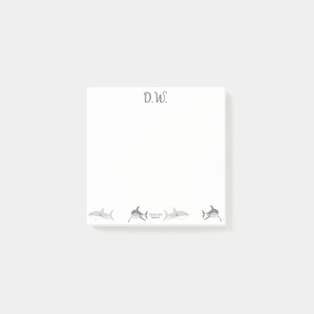 Bloco De Notas Arte Cheerful Ocean Sharks (Frente)