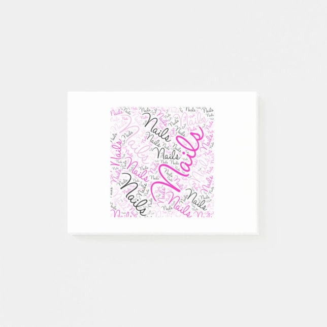 Bloco De Notas Arte da palavra das unhas (Frente)