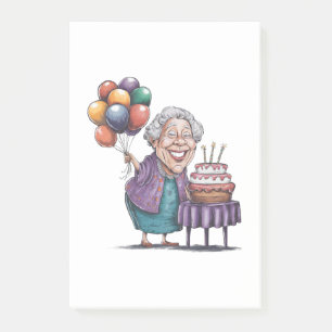 Bloco De Notas Arte de Balão de Aniversário de Nana Humorístico