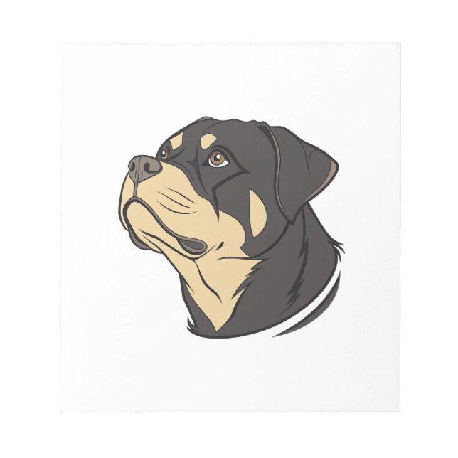 Bloco De Notas Arte de Cachorro Rottweiler (Frente)