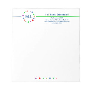 Bloco De Notas Arte de Círculos Coloridos Minimalistas Personaliz