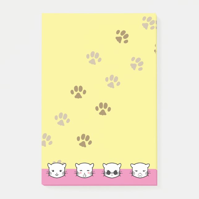Bloco De Notas Arte de Emoji de Gato 1 (Frente)