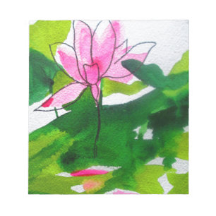 Bloco De Notas Arte de flor de abstrato aquarela aquática