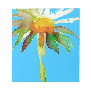 Bloco De Notas Arte de flor moderna Daisy Blue
