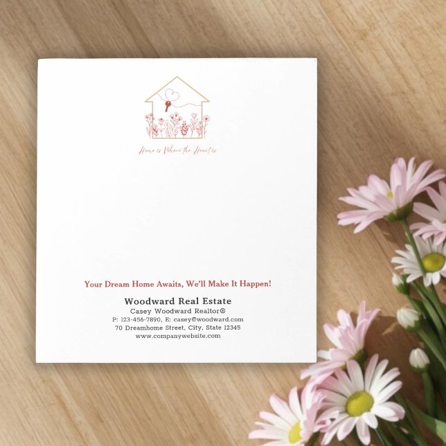 Bloco De Notas Arte de Linha de Chave de Casa Moderna | Personali (Criador carregado)