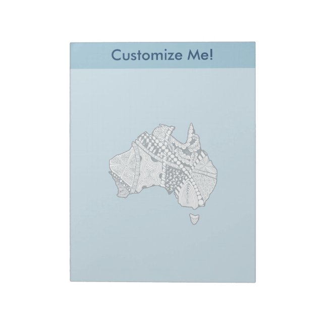 Bloco De Notas Arte de Mapa Australiana (Invertido)