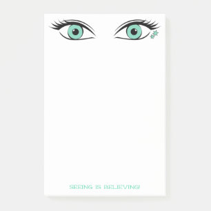 Bloco De Notas Arte de Olhos Verdes de Espiação Humorística Pe